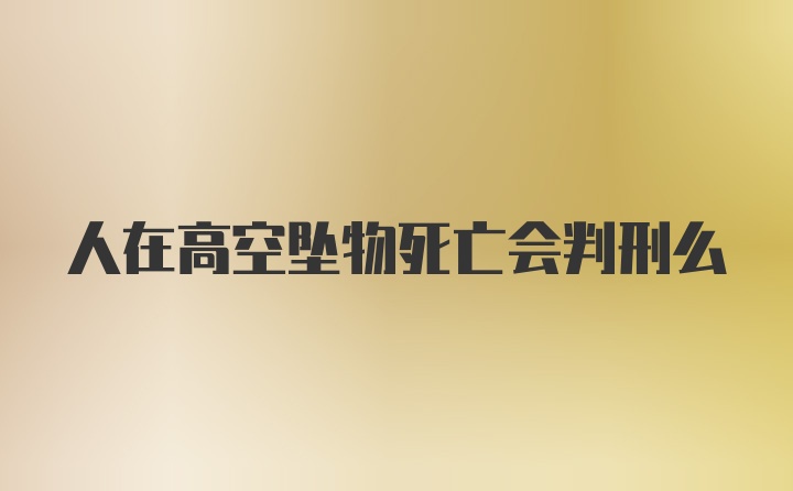 人在高空坠物死亡会判刑么