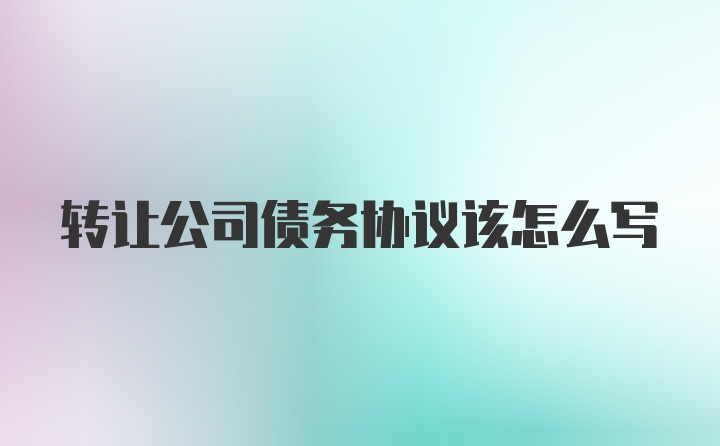 转让公司债务协议该怎么写