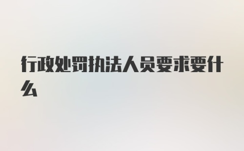 行政处罚执法人员要求要什么