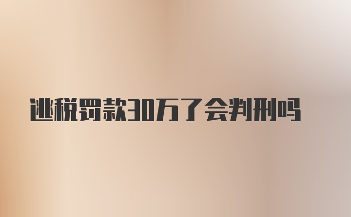 逃税罚款30万了会判刑吗