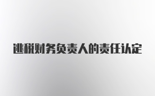 逃税财务负责人的责任认定