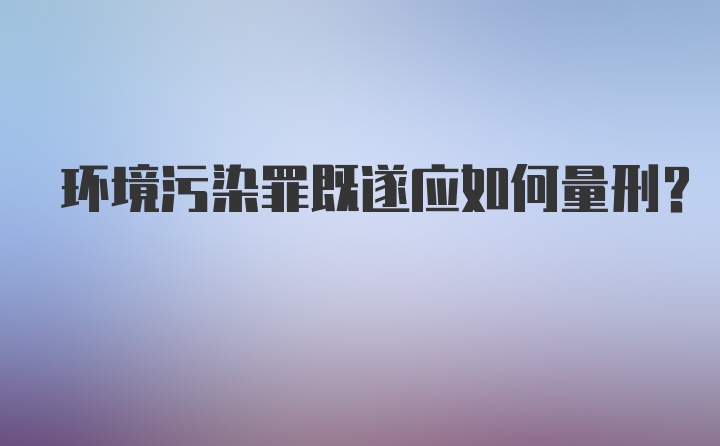 环境污染罪既遂应如何量刑？