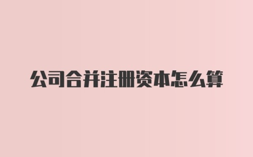 公司合并注册资本怎么算