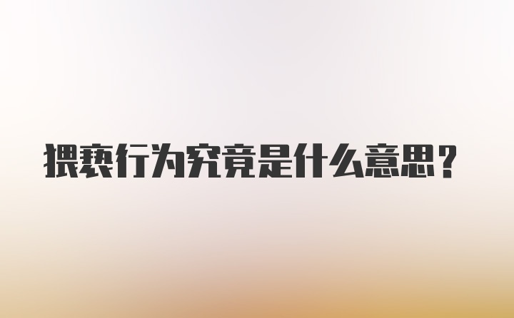 猥亵行为究竟是什么意思？