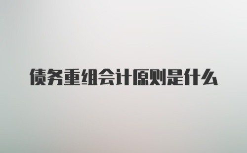 债务重组会计原则是什么