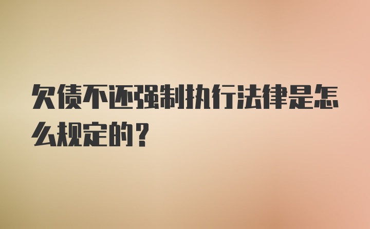 欠债不还强制执行法律是怎么规定的?