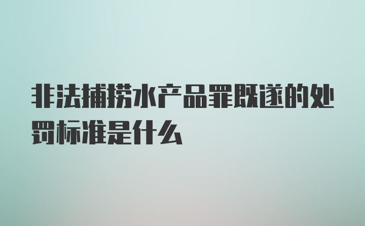 非法捕捞水产品罪既遂的处罚标准是什么