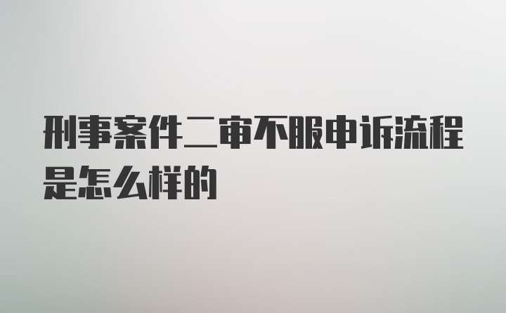 刑事案件二审不服申诉流程是怎么样的