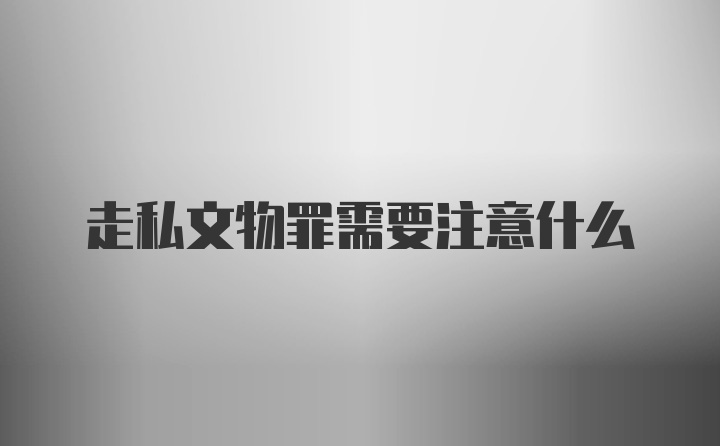 走私文物罪需要注意什么