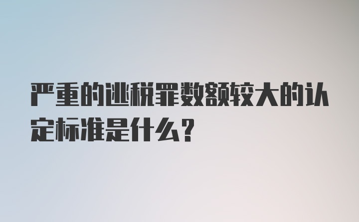 严重的逃税罪数额较大的认定标准是什么？