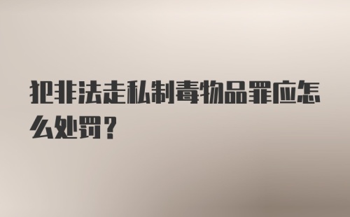 犯非法走私制毒物品罪应怎么处罚？