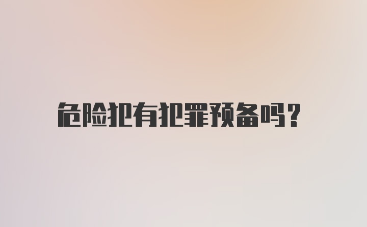 危险犯有犯罪预备吗？