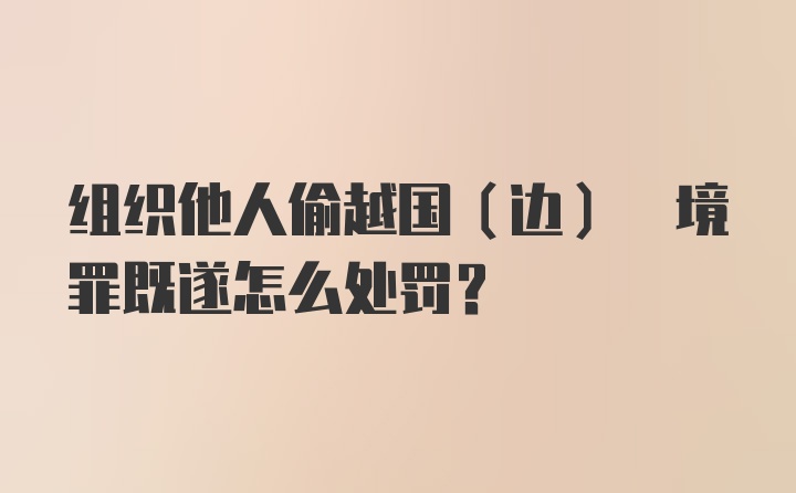 组织他人偷越国(边) 境罪既遂怎么处罚?