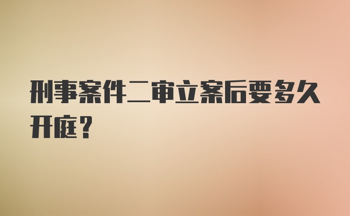 刑事案件二审立案后要多久开庭？