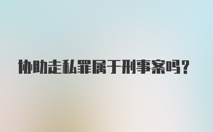 协助走私罪属于刑事案吗?