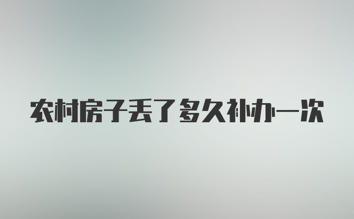 农村房子丢了多久补办一次