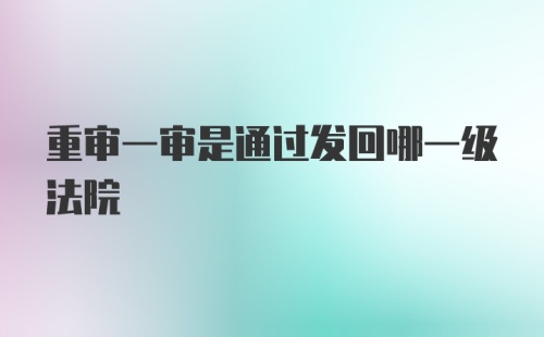 重审一审是通过发回哪一级法院