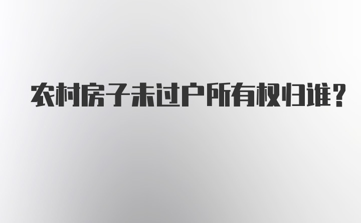 农村房子未过户所有权归谁?