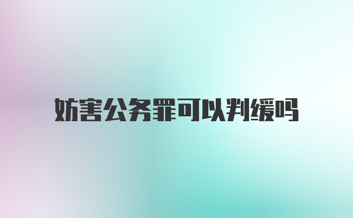 妨害公务罪可以判缓吗