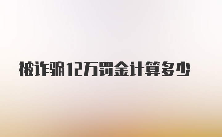 被诈骗12万罚金计算多少