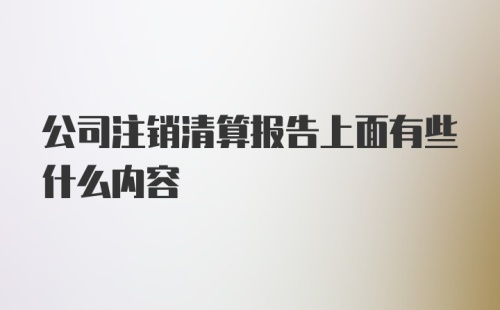 公司注销清算报告上面有些什么内容