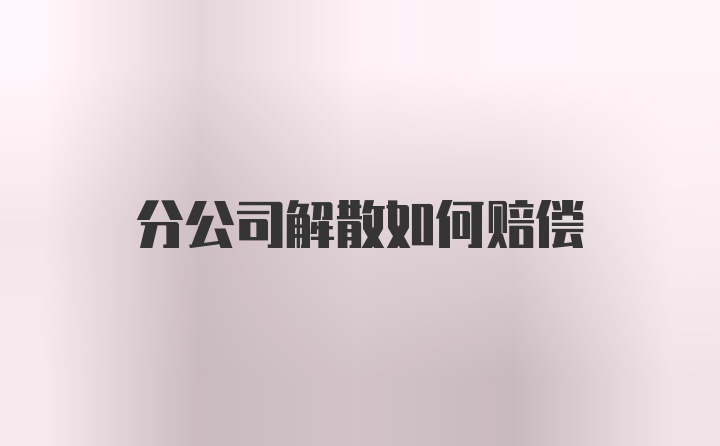 分公司解散如何赔偿