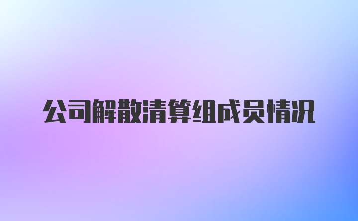 公司解散清算组成员情况