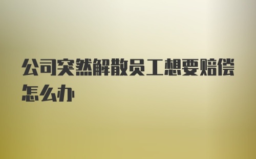 公司突然解散员工想要赔偿怎么办