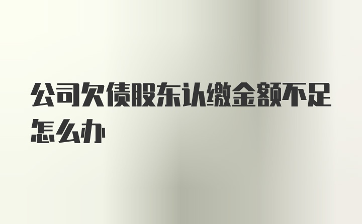 公司欠债股东认缴金额不足怎么办