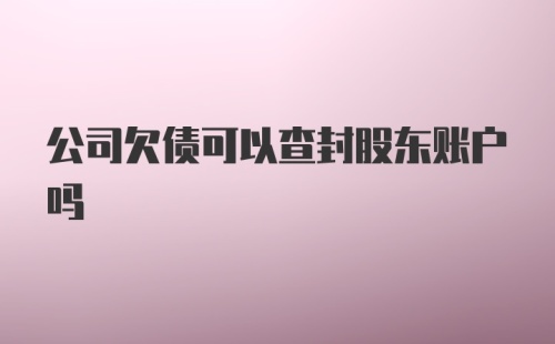 公司欠债可以查封股东账户吗