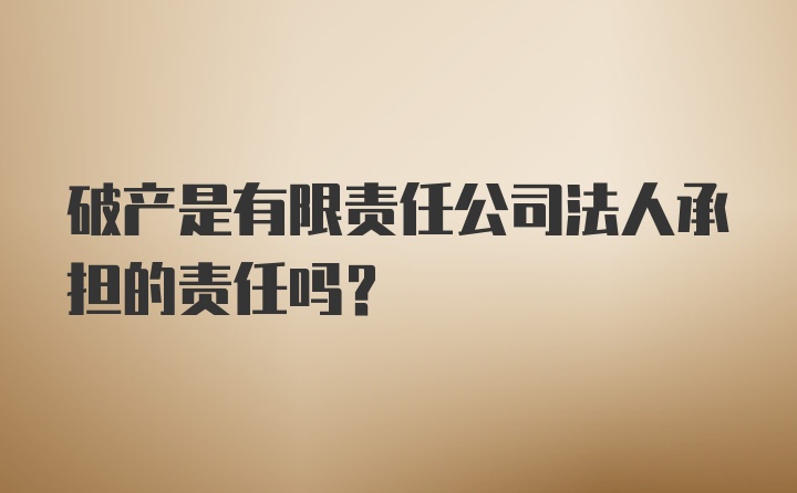 破产是有限责任公司法人承担的责任吗？