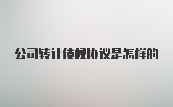 公司转让债权协议是怎样的