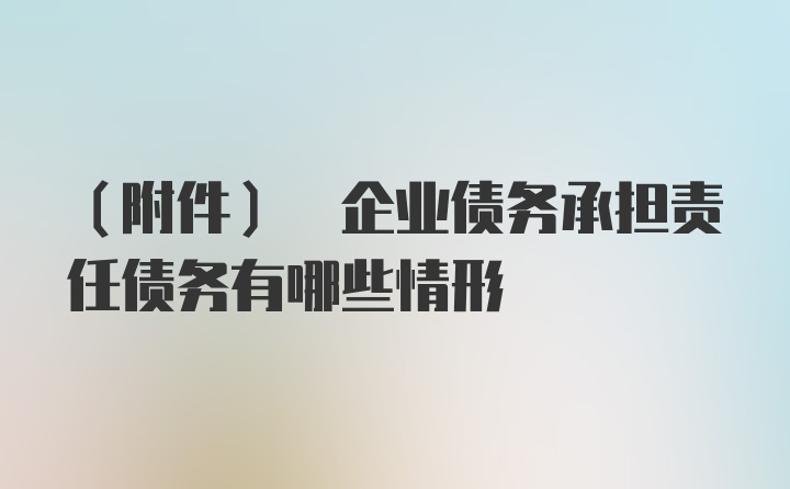 (附件) 企业债务承担责任债务有哪些情形