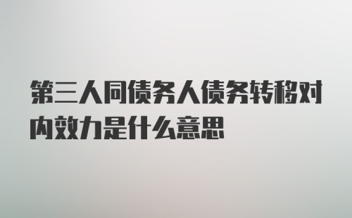 第三人同债务人债务转移对内效力是什么意思