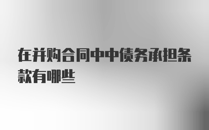 在并购合同中中债务承担条款有哪些