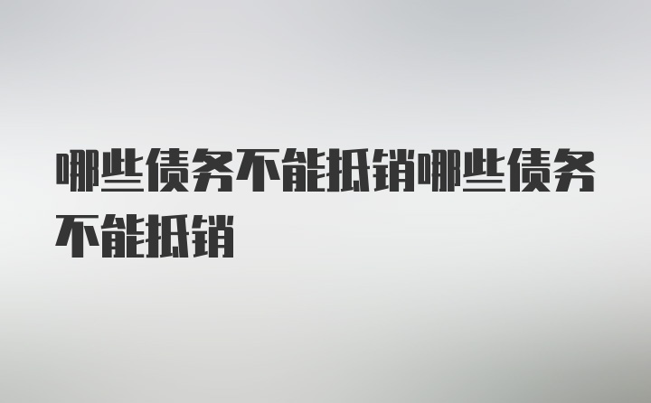 哪些债务不能抵销哪些债务不能抵销