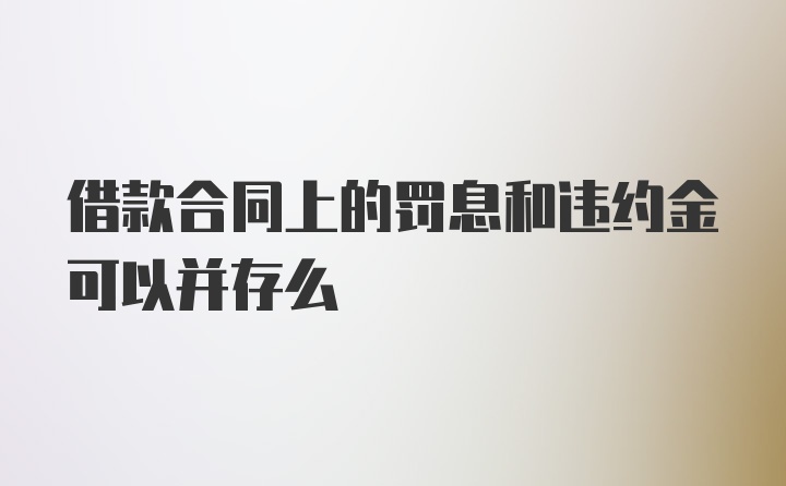 借款合同上的罚息和违约金可以并存么