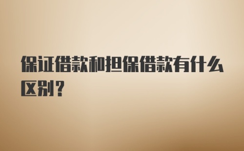 保证借款和担保借款有什么区别？