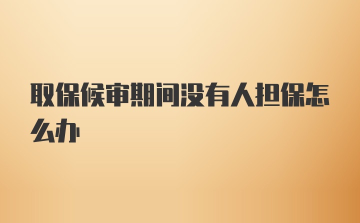 取保候审期间没有人担保怎么办