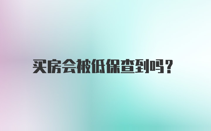 买房会被低保查到吗？