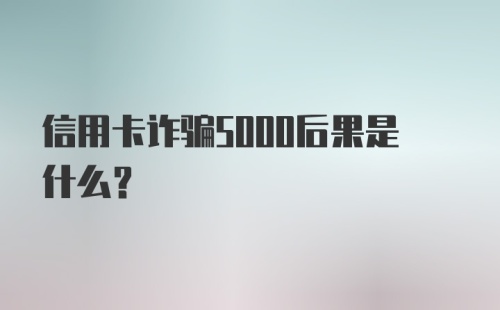 信用卡诈骗5000后果是什么？