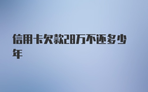 信用卡欠款28万不还多少年