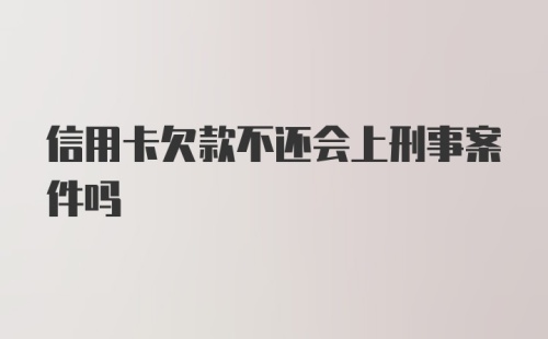 信用卡欠款不还会上刑事案件吗