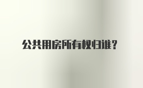 公共用房所有权归谁？