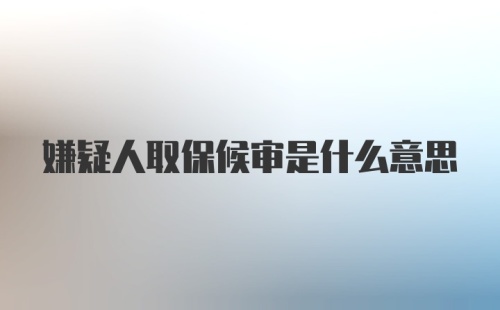 嫌疑人取保候审是什么意思