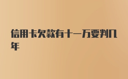 信用卡欠款有十一万要判几年