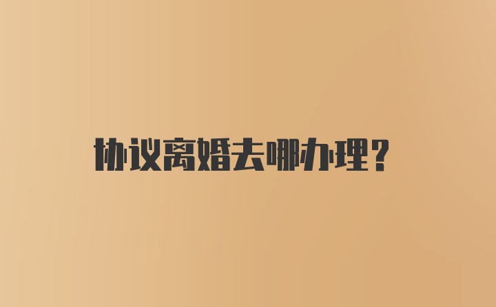 协议离婚去哪办理？