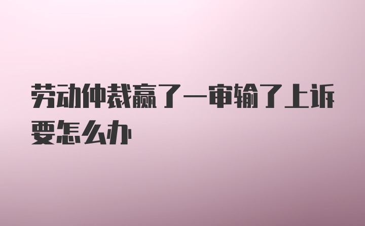 劳动仲裁赢了一审输了上诉要怎么办