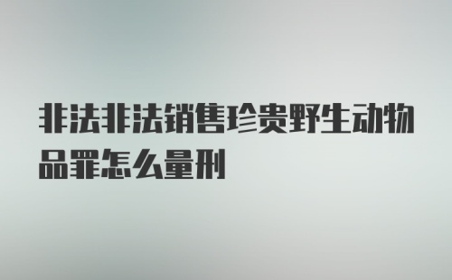 非法非法销售珍贵野生动物品罪怎么量刑