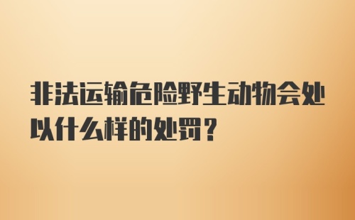 非法运输危险野生动物会处以什么样的处罚?